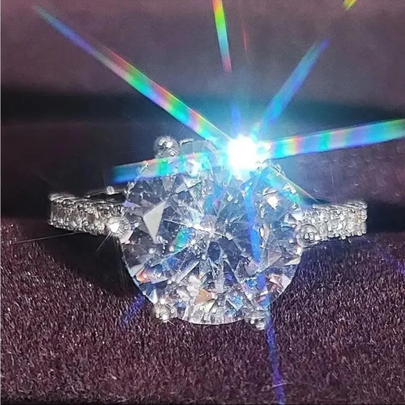 BEAUTIFUL DOUBLE HIDDEN HALO CATHEDRAL SET 4CTW RODIUM PLATED CZ 7 - Picture 5 of 10